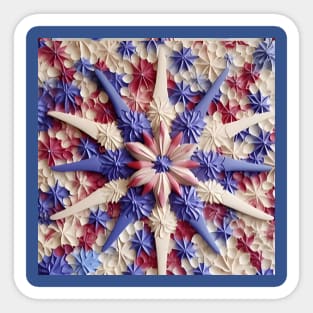 Fourth of July Inspired Pattern With Flower Center Sticker